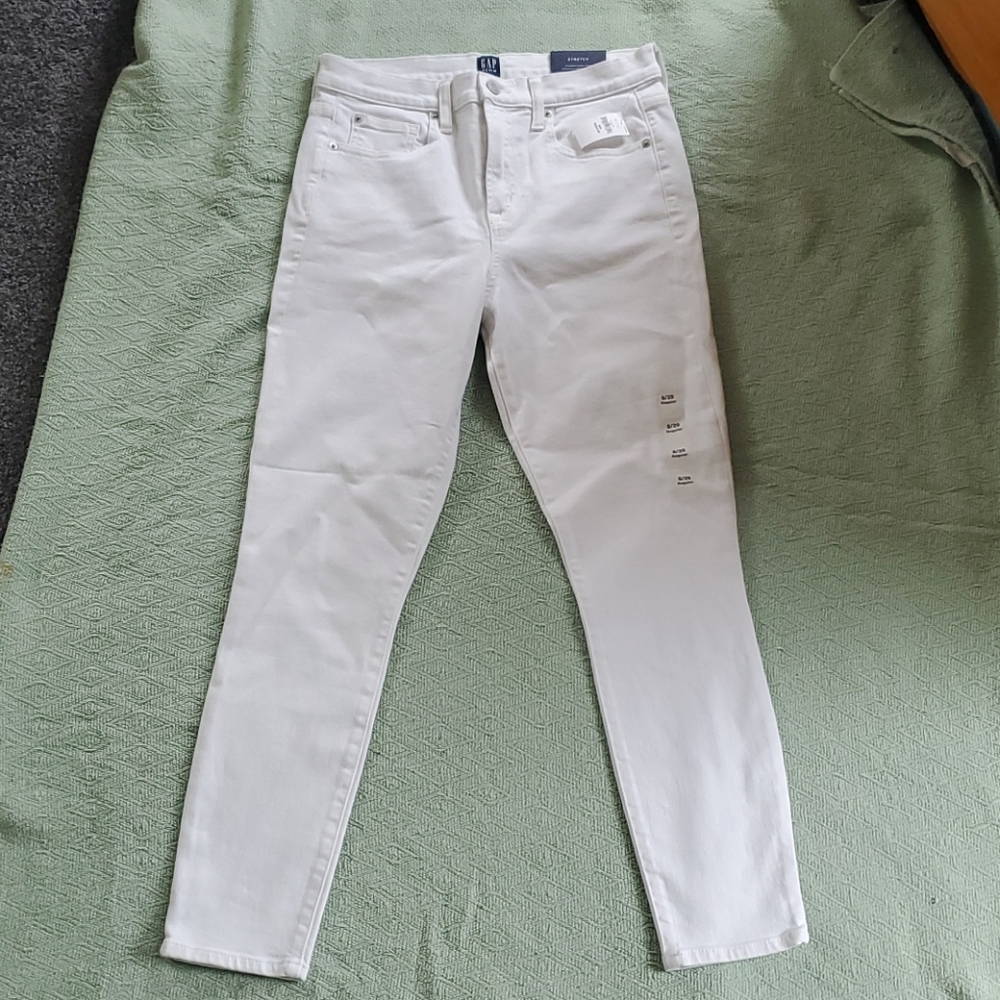 NWT GAP high rise true skinny jeans-white